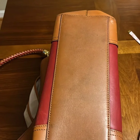 Ralph Lauren burgundy/ brown cow hide  Leather Hobo Bag, good preowned bag - Picture 12 of 17